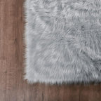 Goolela Fluffy Faux Fur Rug 4x6 Grey Faux SheepskinRug - Image 6