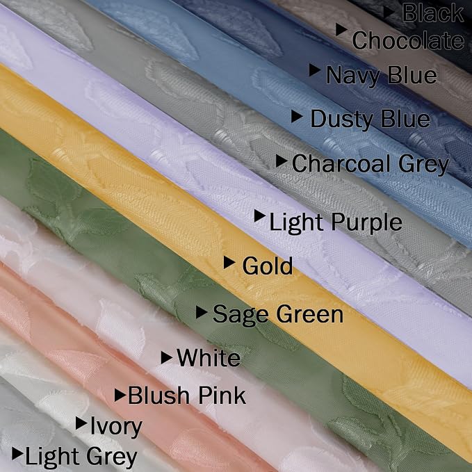 Chyhomenyc Dusty Blue Sheer Curtains 30 Inch Length, Light Filtering Leaf - Image 8