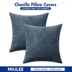 MIULEE Pack of 2 Lumbar Couch Throw Pillow Covers 20x12 Inch Coastal Navy Blue - Image 6