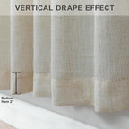 102 Inch Linen Curtains for Living Room Dinning 2 Panels Back Tab Pocket Light - Image 6