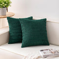 Pack of 2 Christmas Green Corduroy Decorative Throw Pillow Covers 20x20 Inch by Unknown