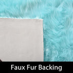 Latepis Blue Runner 2x5 Faux Sheepskin Rug Washable Fur Rug Living Room Carpet - Image 3