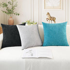 CaliTime Throw Pillow Covers Decorative 16 X 26 Inches Pack of 2 Cozy Chenille - Image 5