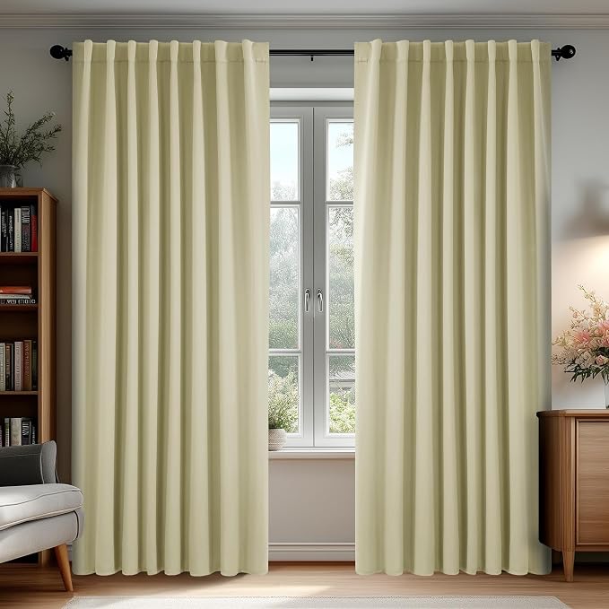 Deconovo Blackout Curtains, Thermal Insulated, W70 x L95 2 Panels, Back Tab by Deconovo