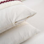 Fancy Homi Set of 1 Burgundy Boho Long Lumbar Decorative Throw Pillow Cover - Image 3