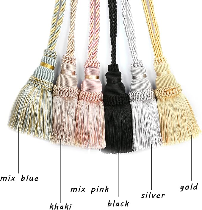 Fenghuangwu 2 Pack Curtain Tie Backs Rope Tassels - Image 4