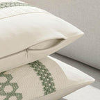MIULEE Set of 2 Sage Green Boho Decorative Lumbar Pillow Covers 12x20 Inch - Image 5