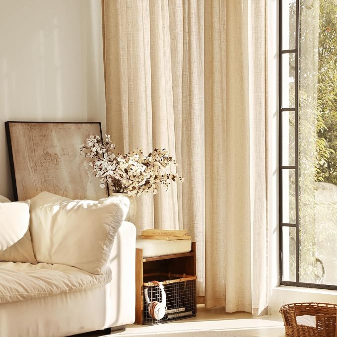 Tan Linen Curtains 96 inches Long - Image 5