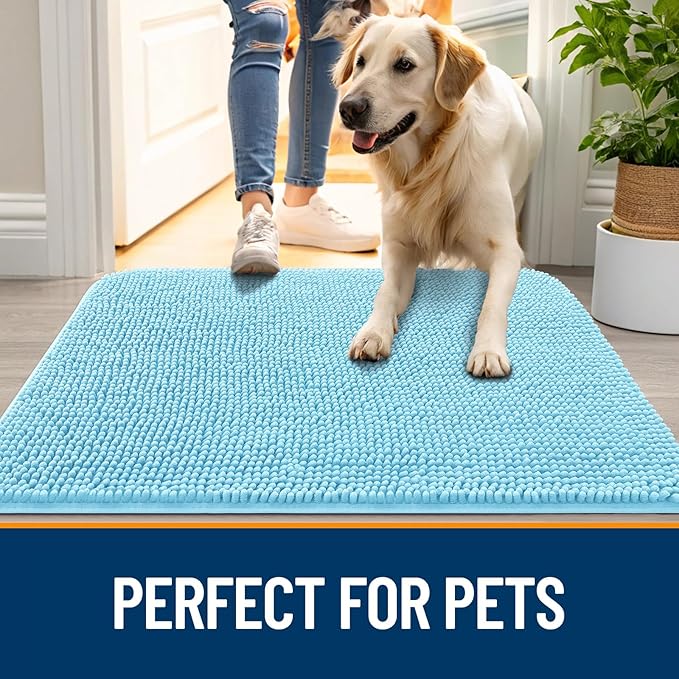 OLANLY Dog Door Mat for Muddy Paws 59x35, Absorbs Moisture and Dirt, Absorbent - Image 6