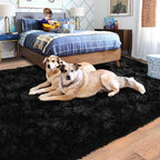 Black Rugs for Living Room 10x14, Soft Shaggy Modern Shag Area Rug for Bedroom - Image 2