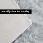 Goolela Grey Fluffy Fuzzy Rug for Bedroom Dorm 3x5 Gray Furry Faux Fur Shaggy - Image 4