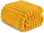 Exclusivo Mezcla Twin Size Flannel Fleece Blanket, Super Soft Striped Jacquard - Image 6