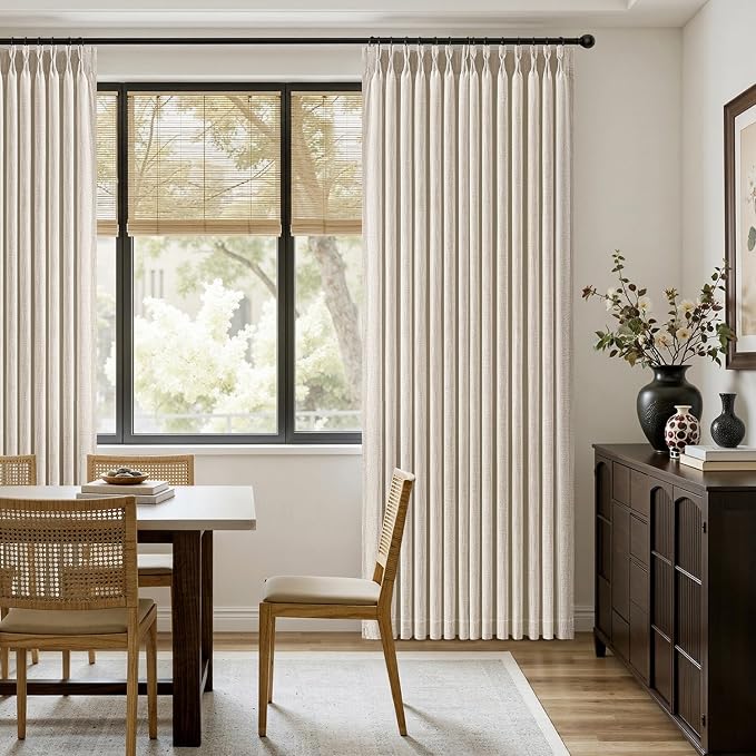 MIULEE Pinch Pleated Thick Linen Curtains 90 Inches Long 2 Panels - Image 5