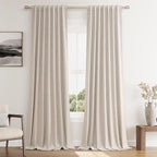 Guken Oatmeal 100% Blackout Curtains 120 Inch Length 2 Panels Set by Guken