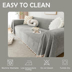 HANDONTIME Couch Slipcovers for Sofas Dark Grey Couch Cover Sofa Cover for Dogs - Image 6