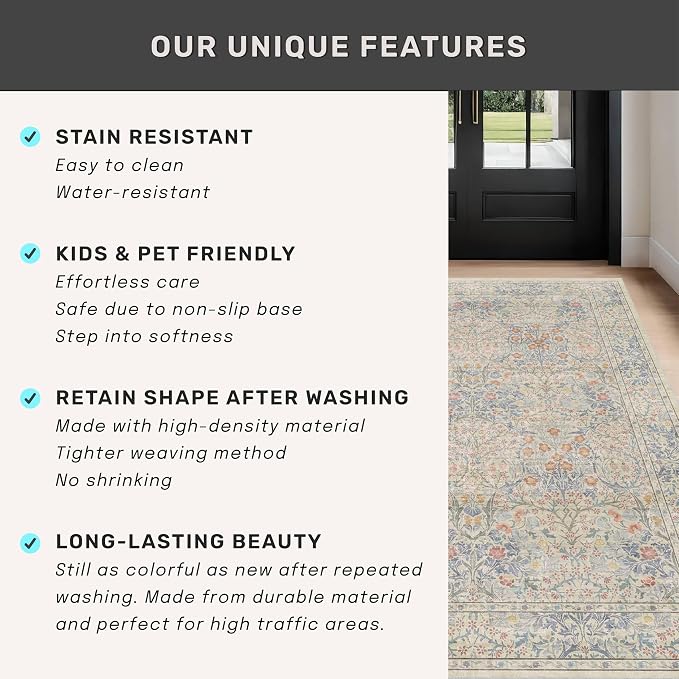 Hazo Haus Floral 3x8 Wide Hallway Runner - Image 6