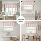 OWENIE Blush Pink Valances for Windows 1 Pcs 20 Inch Length, Light Filtering - Image 7