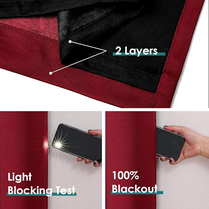 ChrisDowa 100% Blackout Curtains 84 inch Long - Image 4
