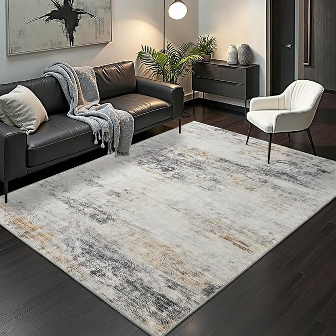 Toneed Abstract Area Rug 5x7 Modern Washable Rug Soft Non Slip Rug Low Pile by Toneed