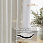 Guken Boho 86 Inches Long 100% Blackout Curtains 2 Panels Set - Image 4