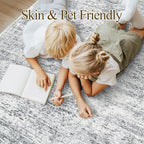 Area Rug 10x12 Vintage Washable Living Room Large Gray Carpet Non Slip Bedroom - Image 3