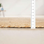 Hausattire Hand Woven Jute Braided Rug, 3’ Round – Natural, Reversible Boho - Image 2