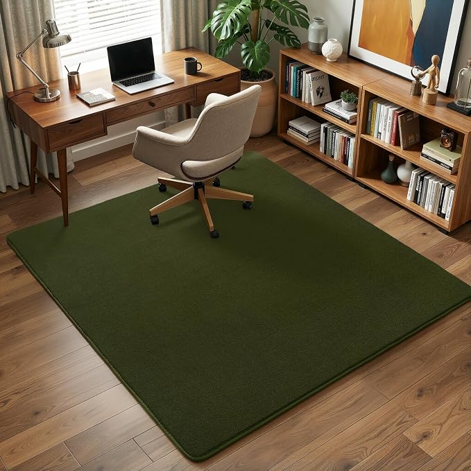 Amearea 5x5 Square Area Rugs for Bedroom Living Room, Olive Green Thickened - Image 7