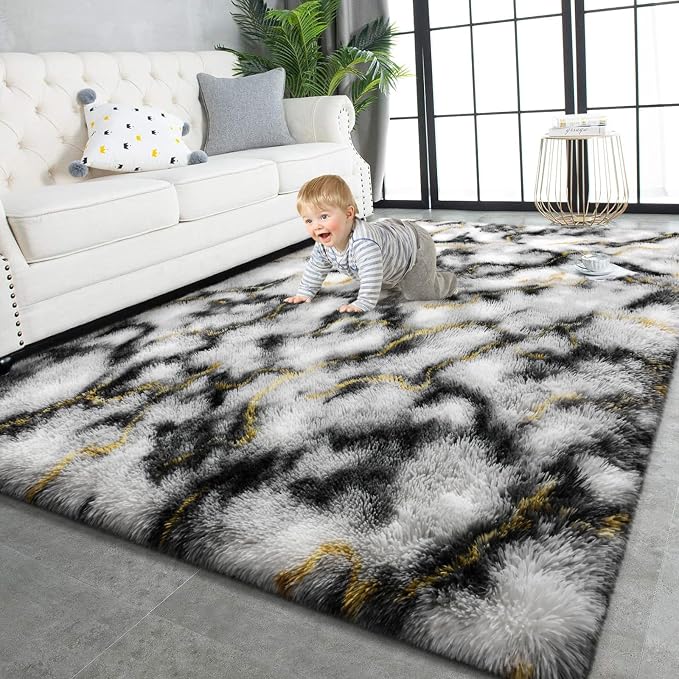 TWINNIS Super Soft Shaggy Rugs Fluffy Carpets, 5x8 Feet, Indoor Modern Plush by TWINNIS