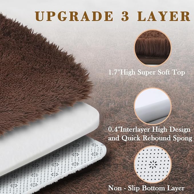 Area Rugs 9x12 Living Room, Shaggy Carpet Soft Plush Furry Bedside Rug Large - Image 4