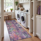 Washable Area Rugs 2'x10' Non-Slip Modern Abstract Soft - Image 3