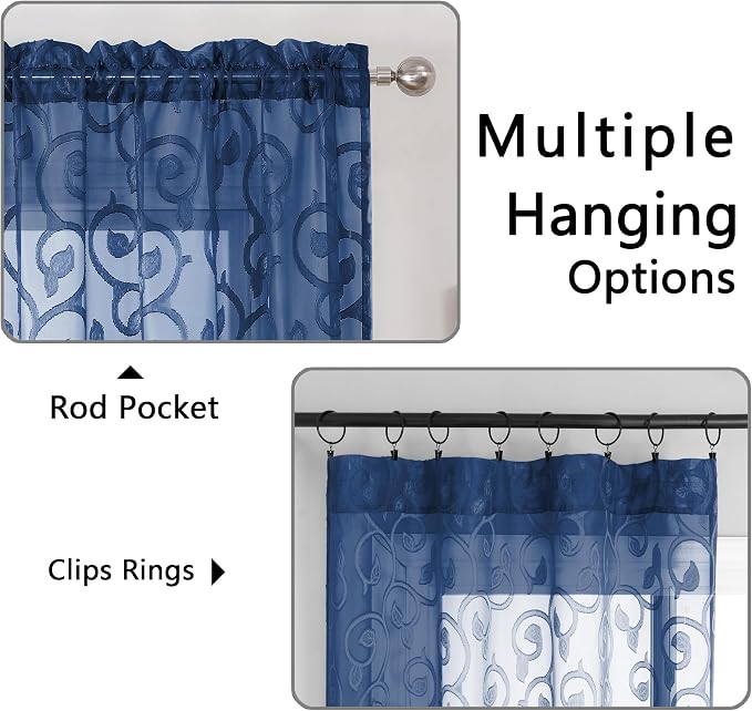OWENIE Furman Sheer Curtains 63 inch Length - Image 4