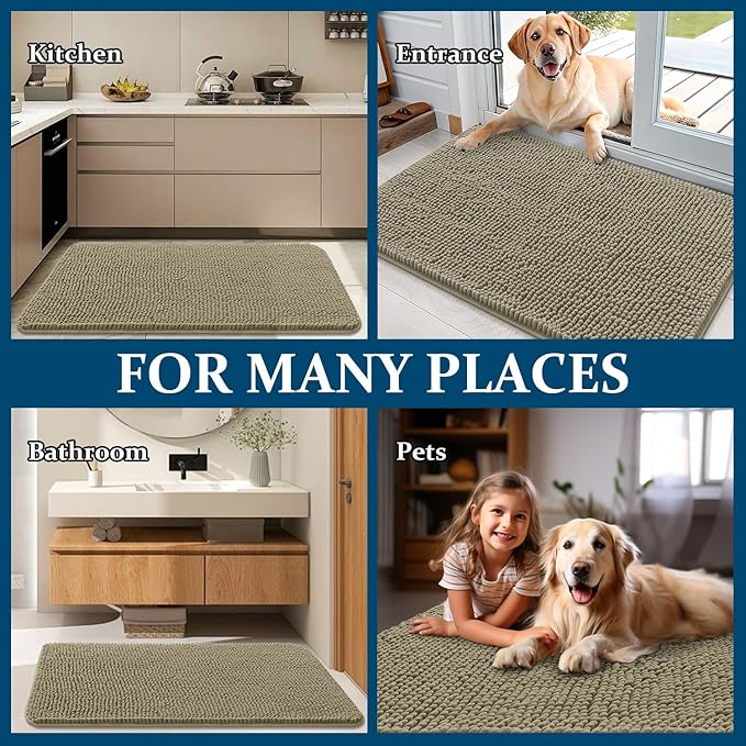 OLANLY Dog Door Mat for Muddy Paws 40x32, Absorbs Moisture and Dirt, Absorbent - Image 8