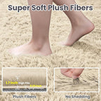 6x9 Area Rugs for Living Room Rug: Soft Fluffy Shag Beige Rugs for Bedroom - Image 5