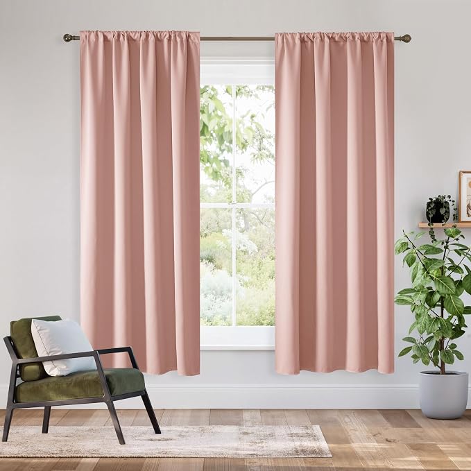 RYB HOME Bedroom Blackout Curtains 72 inches Long, 100% Blackout Thermal by RYBHOME