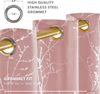 Deconovo Pink Curtains, Thermal Insulated Soundproof Privacy Curtain, 52 x 63 - Image 8