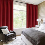 DWCN Burgundy Room Darkening Blackout Curtains - Image 2