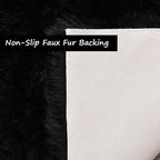 Goolela Black Round Area Rug 6ft Fluffy Fuzzy Circle Rug - Image 4