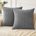 MIULEE Pack of 2 Couch Throw Pillow Covers 18x18 Inch Soft Dark Gray Chenille by MIULEE