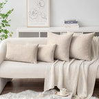 MIULEE Pack of 2 Couch Throw Pillow Covers 12x20 Inch Soft Light Brown Chenille - Image 4