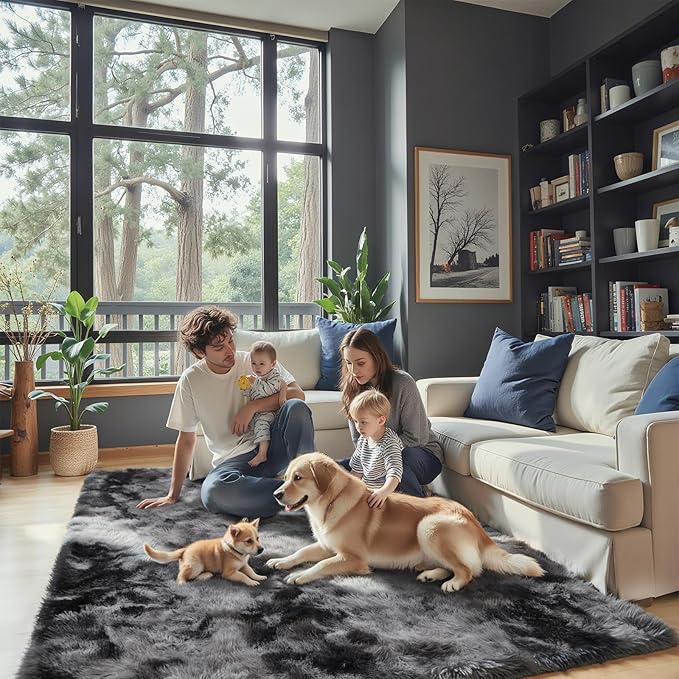 Area Rugs 9x12 Living Room, Large Area Rug Shag Shaggy Carpet Soft Plush Furry - Image 7