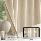 RYB HOME Faux Linen Blended 2 Panels Valance Window Topper Short Drapes Small - Image 4