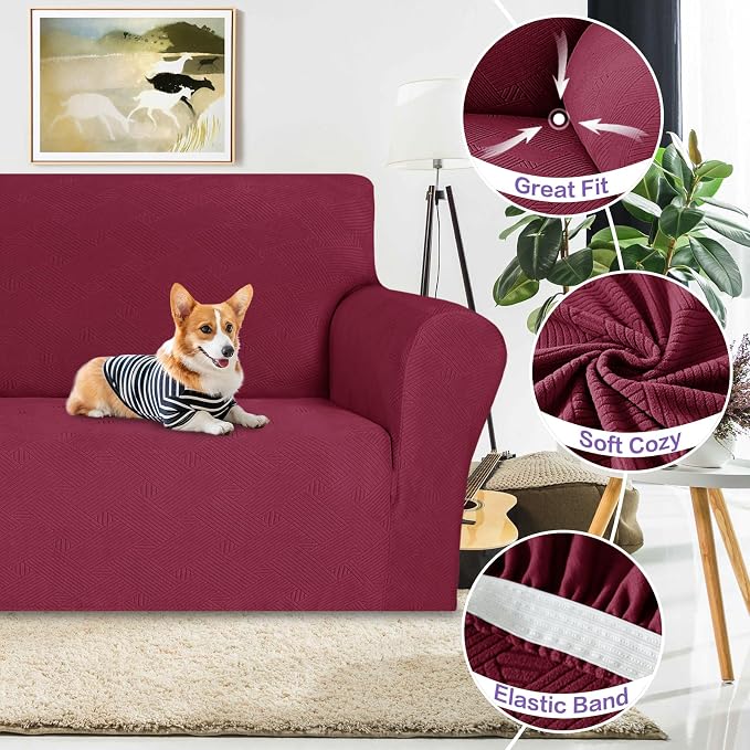 ZNSAYOTX Super Stretch Couch Cover, New Striped Sofa Covers Fitted Slipcovers - Image 3