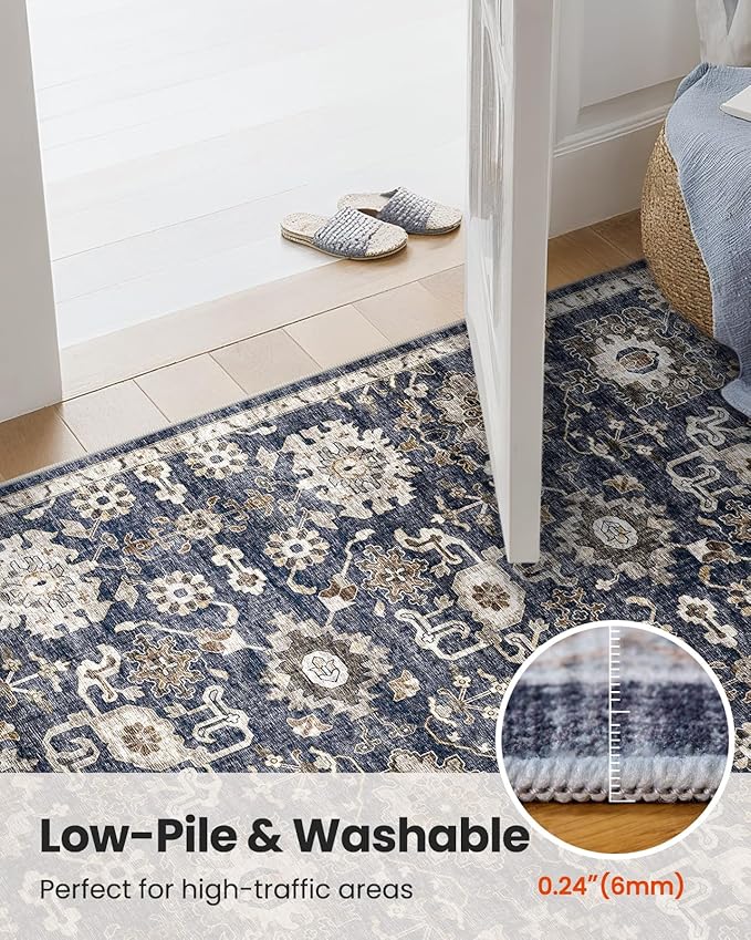 AMADA HOMEFURNISHING 2x5 Washable Runner Rug, Low-Profile Kitchen Rugs - Image 8