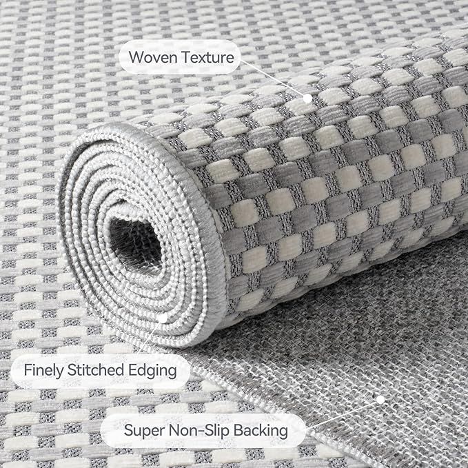 YDKGL 2x6 ft Kitchen Runner Rug Mat Non Slip Boho Woven Hallway Runner Washable - Image 5