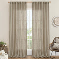 LAMIT Linen Semi Sheer Curtains 96 inches Long 2 Panels Set, Light Filtering by LAMIT