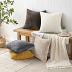 decorUhome Summer Cream White Chenille Throw Pillow Covers 20x20 Set of 2 - Image 6