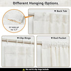 MYSKY HOME Kitchen Window Curtains Half Sheer Drapes 45 Inches Long, Boho - Image 3