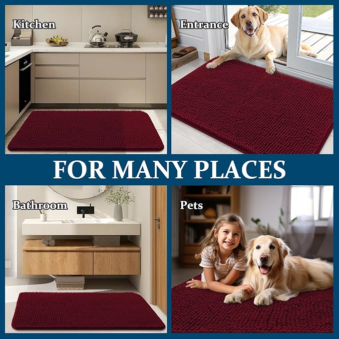 OLANLY Dog Door Mat for Muddy Paws 30x20, Absorbs Moisture and Dirt, Absorbent - Image 8