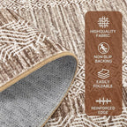 GarveeHome 2x6 Modern Bordered Runner Rug Soft Non Slip Runner Washable Non - Image 2