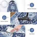 Yamaziot Washable Runner Rug, 2x8 Non-Slip Boho Vintage Hallway Rug Runner - Image 4